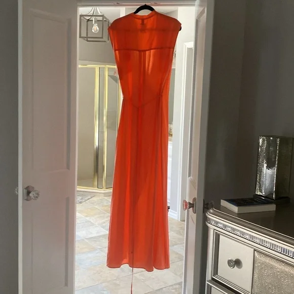 NWT Silk Ali Ro Coral Dress - Picture 8 of 8